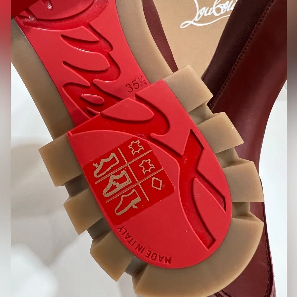 Christian Louboutin Glorina Bourbon Leather Chelsea Boots calf shoes - Picture 9 of 11